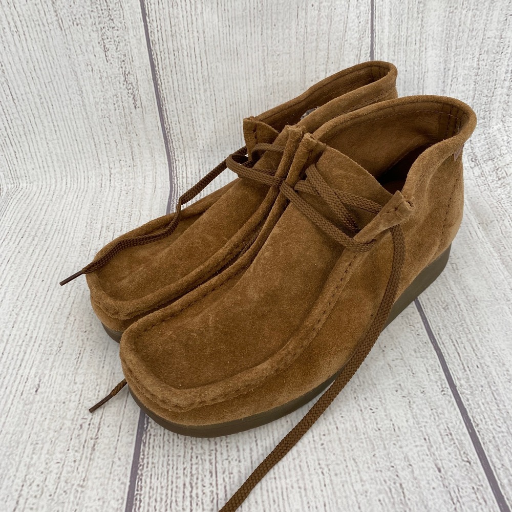 Clarks Wallaston Boot Mens 10 Cola Brown Suede Lace Up Chukka Moccasin Toe